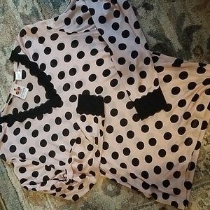 Women's pink and black sheer top size small